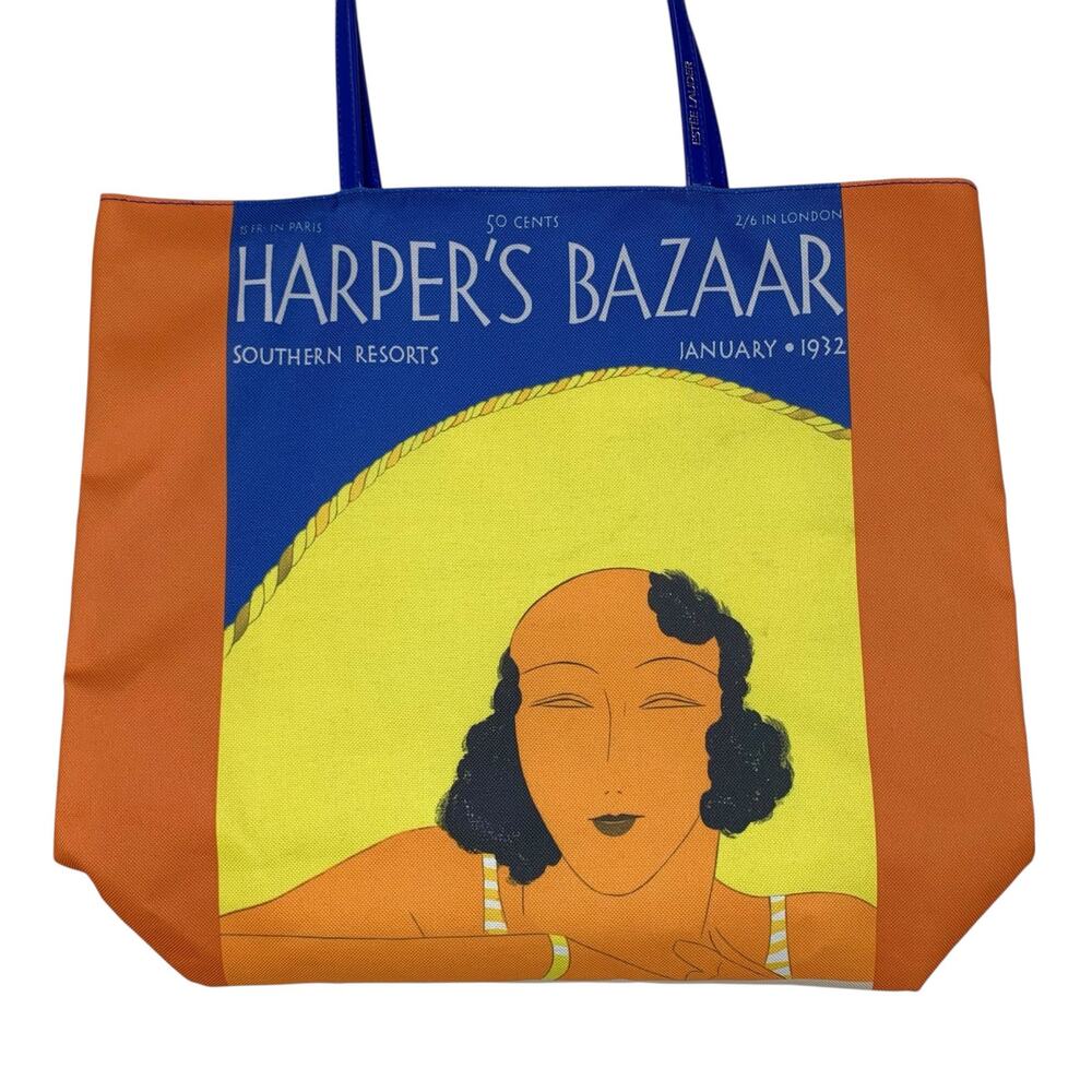 Estee Lauder x Harpers Bazaar Tote Retro Art Southern Resorts Shopping Bag - Picture 2 of 8
